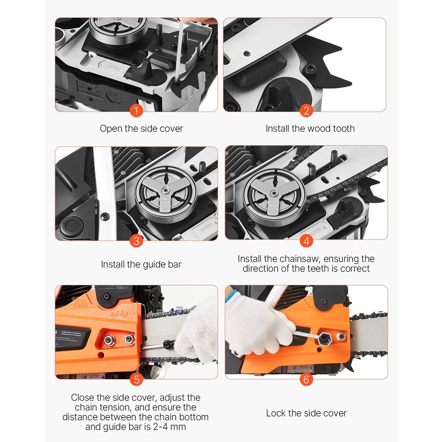 SucceBuy 62 cc Gas Chainsaw 20 in Gas Powered Chainsaw 3.8 HP Power Chain Saw with Handle with Dual Fuel Tanks For Wood Cutting