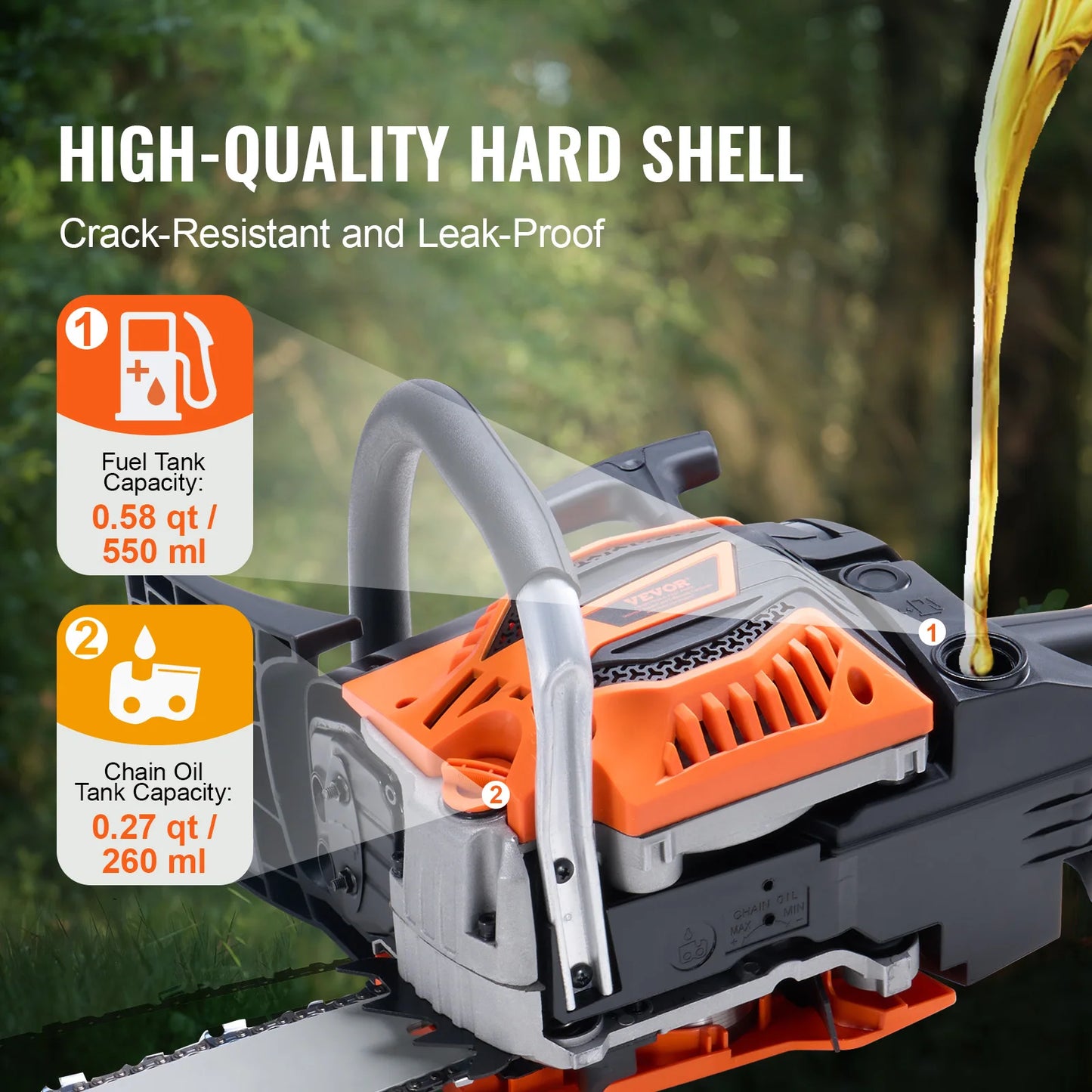 SucceBuy Gas Chainsaw 58CC 20" 3.22HP Handheld Cordless Petrol Chainsaws for Tree Wood Branch Farm Ranch Forest Cutting Use