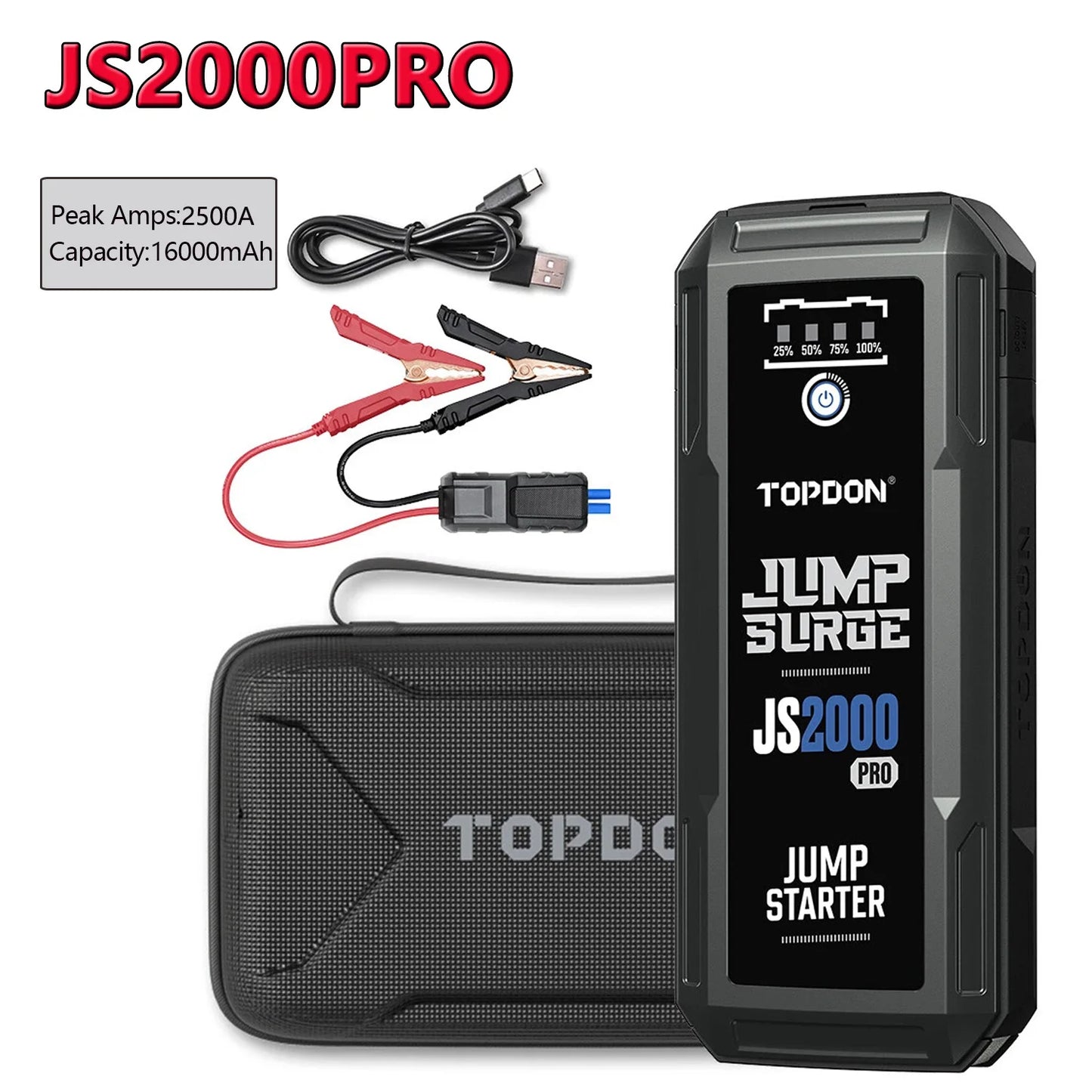 Topdon Jump Starter JS3000/JS2000Pro 3000A/2500A/1500A/1200A Power Bank 12V Car Starting Device  for Booster TOPDON JS 3000