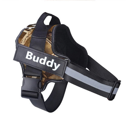 Dog Harness Reflective Breathable Adjustable Pet Harness For Dog Vest ID Custom Patch Outdoor Walking Dog Supplies