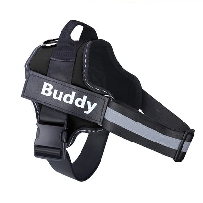 Dog Harness Reflective Breathable Adjustable Pet Harness For Dog Vest ID Custom Patch Outdoor Walking Dog Supplies