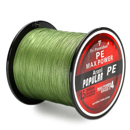 Brand TriPoseidon Series 300M 330Yards PE Braided Fishing Line 4 stands 8 10 20 60LB Multifilament Fishing Line