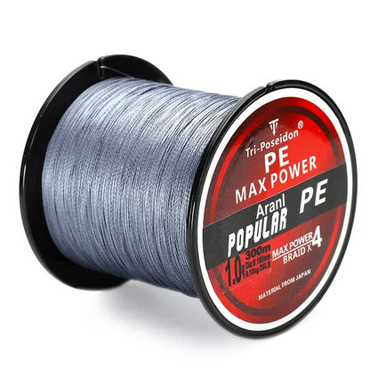 Brand TriPoseidon Series 300M 330Yards PE Braided Fishing Line 4 stands 8 10 20 60LB Multifilament Fishing Line