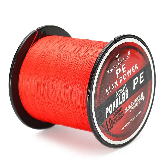Brand TriPoseidon Series 300M 330Yards PE Braided Fishing Line 4 stands 8 10 20 60LB Multifilament Fishing Line