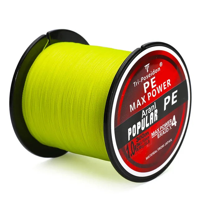 Brand TriPoseidon Series 300M 330Yards PE Braided Fishing Line 4 stands 8 10 20 60LB Multifilament Fishing Line