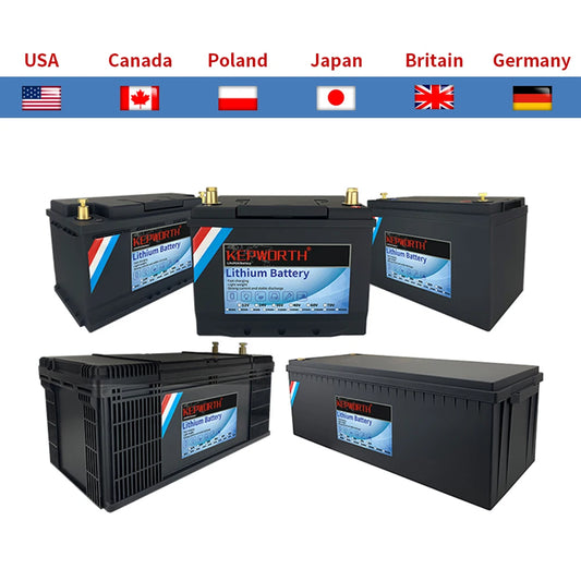 12V 24V 100Ah 120Ah 135Ah 300Ah LiFePO4 Lithium Iron Phosphate Battery With BMS  For Golf Cart EV RV Solar Energy Trolling Motor