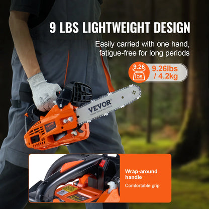 SucceBuy Gas Chainsaw Gasoline Powered Chain Saw Handheld Cordless Petrol Chainsaws for Tree Wood Branch Cutting&Tree Trimming