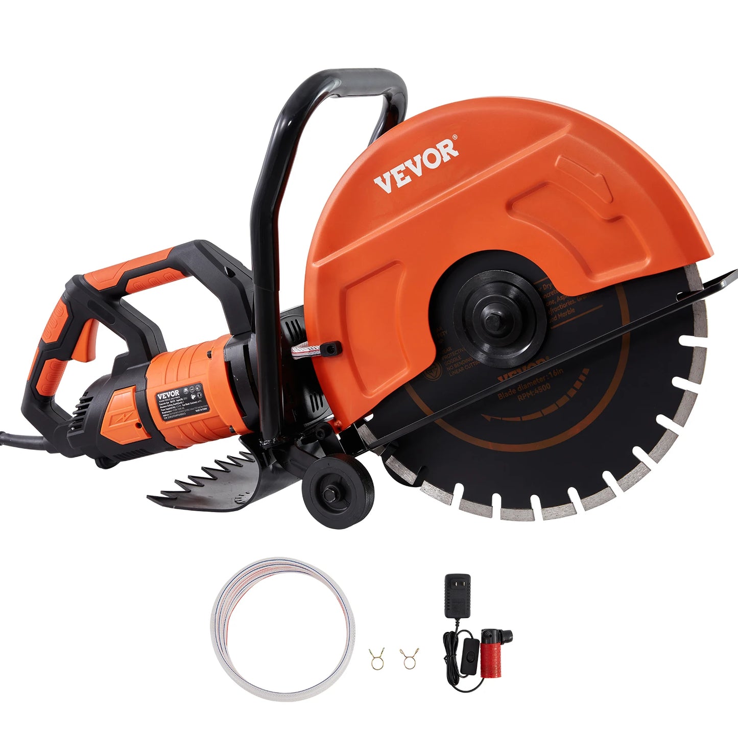 SucceBuy Electric Concrete Saw 16 in 3200 W 15 A Motor Circular Saw Cutter with Max. 6 in Adjustable Cutting Depth Wet Disk Saw