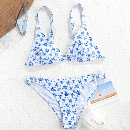 Men And Women Matching Swimsuits High Waisted Separate Swimsuit European And Fashion Printed Bathing Suits for Boys 16-18