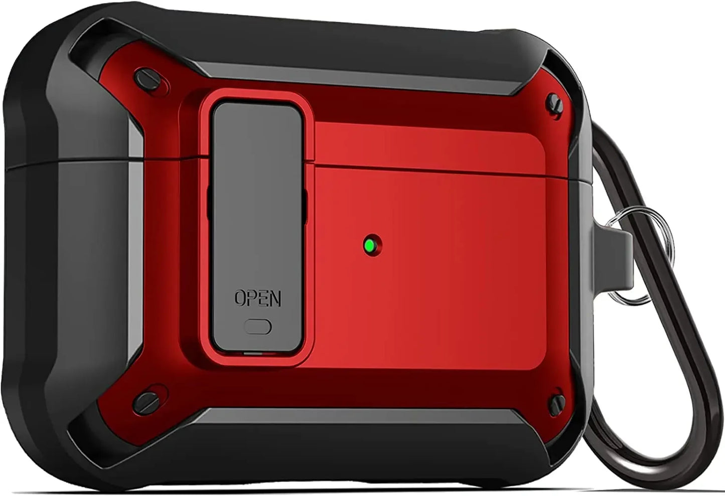 For Airpods 4/Pro 2/AirPods 1/2/3 Case with Lock, Rugged Shell Military Armor Protective Cover Wireless Earphone With Keychain