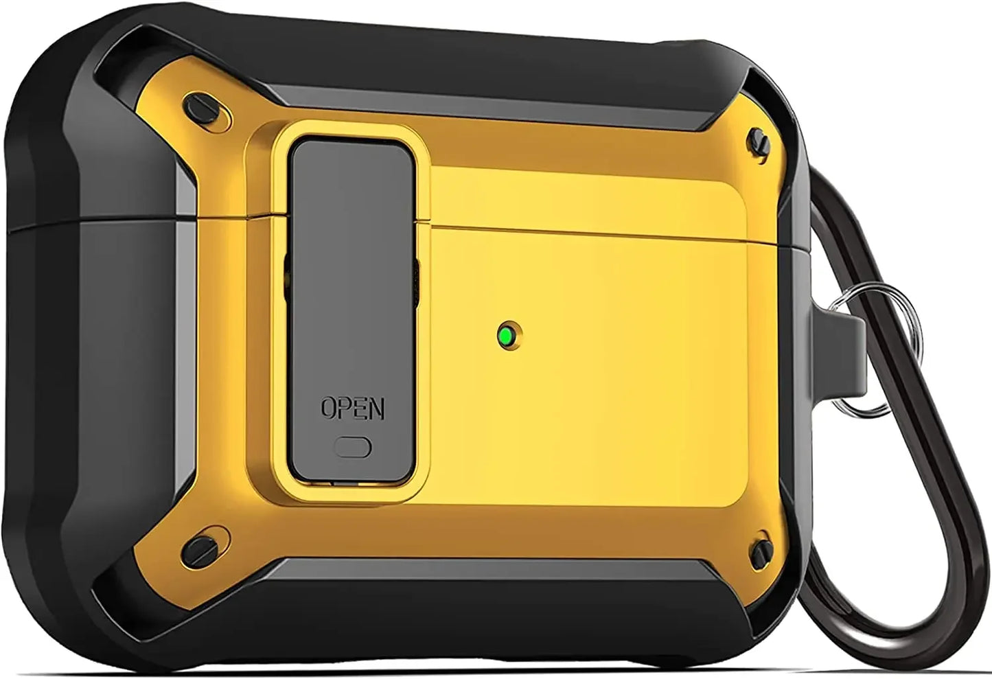 For Airpods 4/Pro 2/AirPods 1/2/3 Case with Lock, Rugged Shell Military Armor Protective Cover Wireless Earphone With Keychain