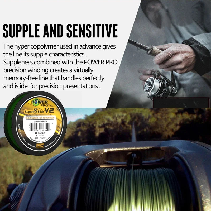 POWER PRO SSV2 275M PE Line 8 Strands Spectra Fishing Line Original USA fishing Braid Line PESCA