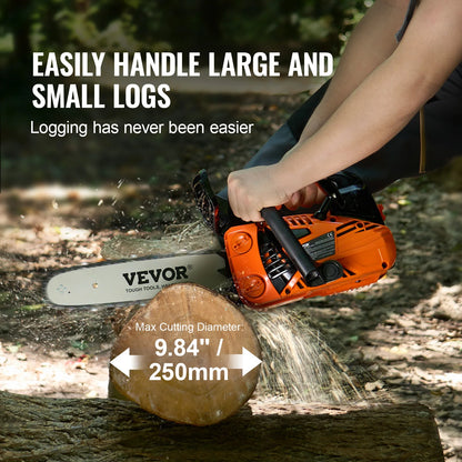 SucceBuy Gas Chainsaw Gasoline Powered Chain Saw Handheld Cordless Petrol Chainsaws for Tree Wood Branch Cutting&Tree Trimming