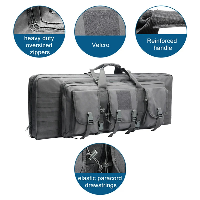 32 38 42 48 inch Tactical Double Rifle Case Molle Rifle Bag Sniper Airsoft Gun Case Backpack Hunting Gun Holster