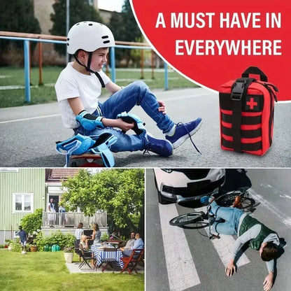 363pcs First Aid Kit Bag All Purpose Emergency Survival Home Car Office Travel Camping Outdoor Boating Essential Medical Bag
