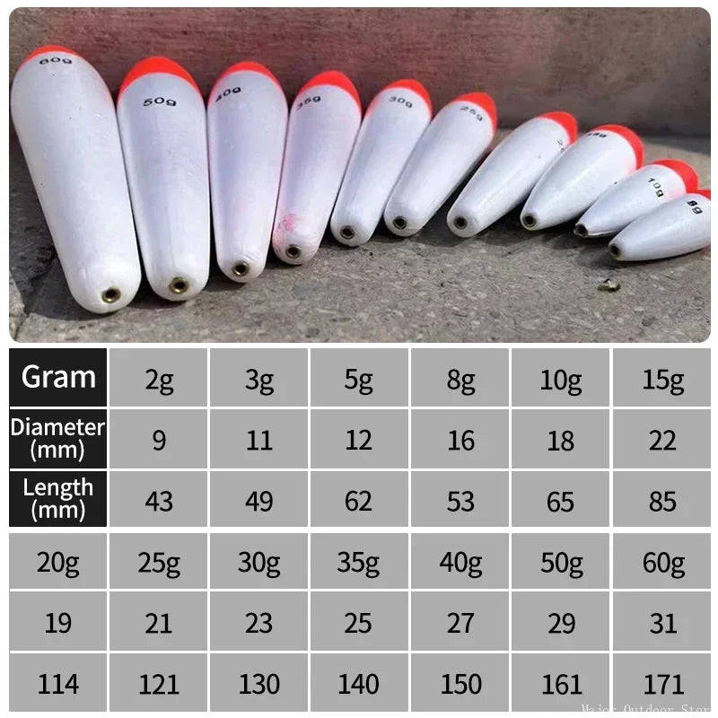 5Pcs Sea Fishing Buoys Floats EVA Casting Fishing Stick Float 2g-50g Saltwater Fishing Bobber Flotador Fishing Tackle pesca
