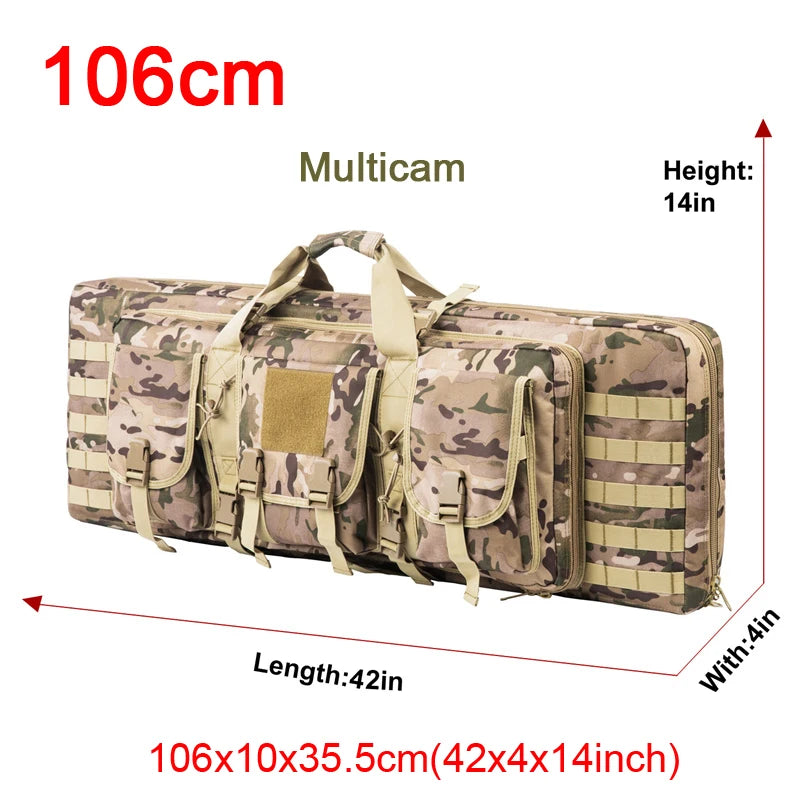 32 38 42 48 inch Tactical Double Rifle Case Molle Rifle Bag Sniper Airsoft Gun Case Backpack Hunting Gun Holster