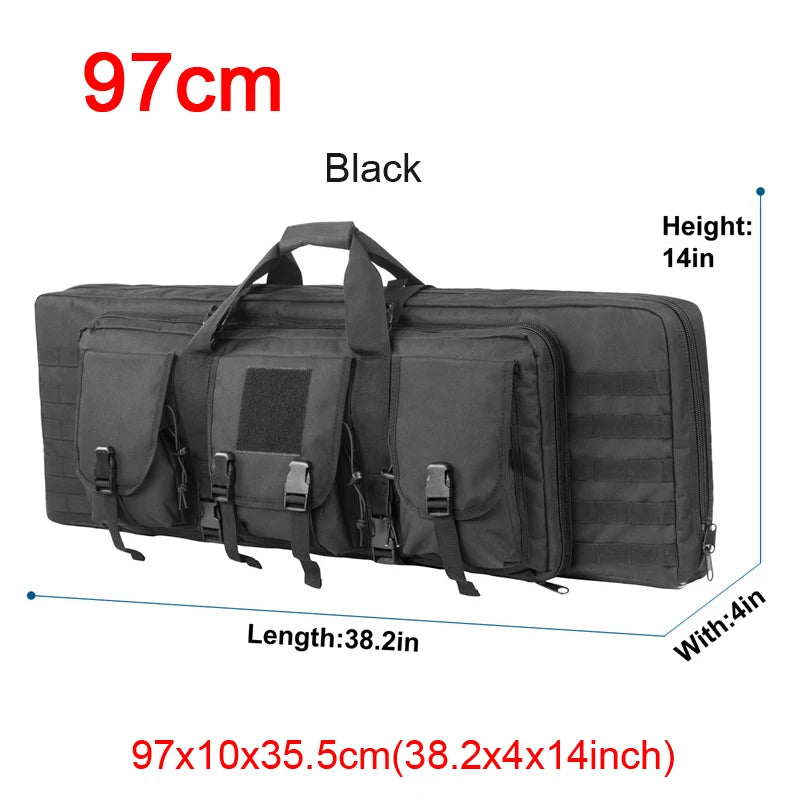 32 38 42 48 inch Tactical Double Rifle Case Molle Rifle Bag Sniper Airsoft Gun Case Backpack Hunting Gun Holster