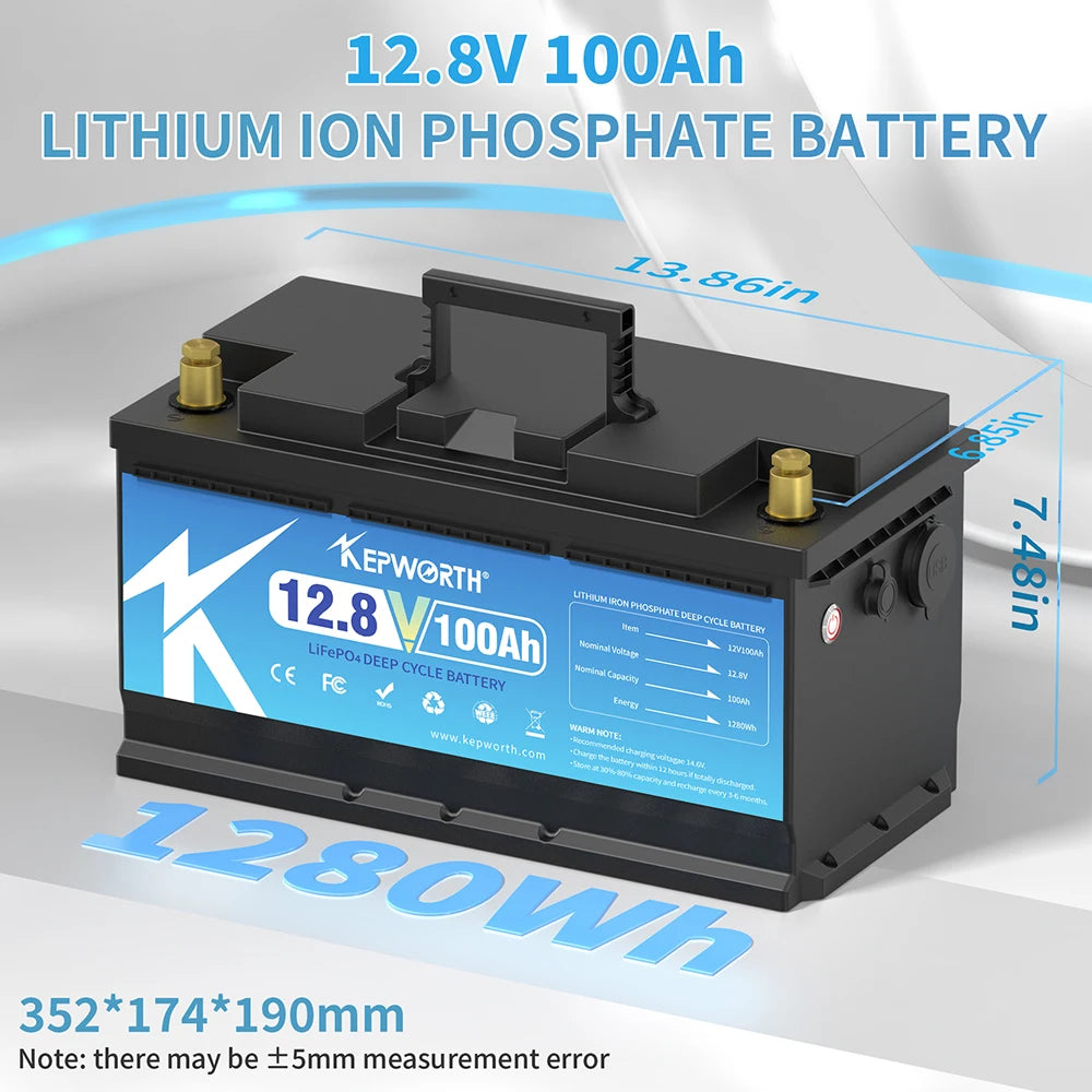12V 24V 100Ah 120Ah 135Ah 300Ah LiFePO4 Lithium Iron Phosphate Battery With BMS  For Golf Cart EV RV Solar Energy Trolling Motor