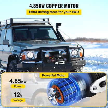 VEVOR 13500LBS Electric Truck Winch12v Electric Winch ATV Synthetic Rope with Remote Control for 4X4 Car Trailer ATV Truck