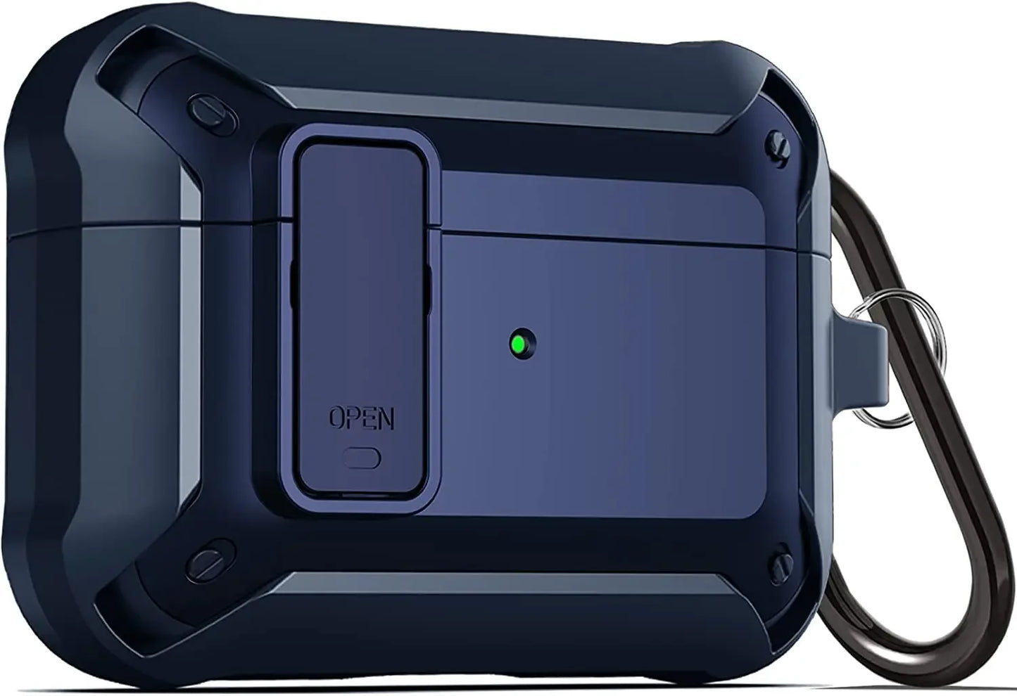 For Airpods 4/Pro 2/AirPods 1/2/3 Case with Lock, Rugged Shell Military Armor Protective Cover Wireless Earphone With Keychain