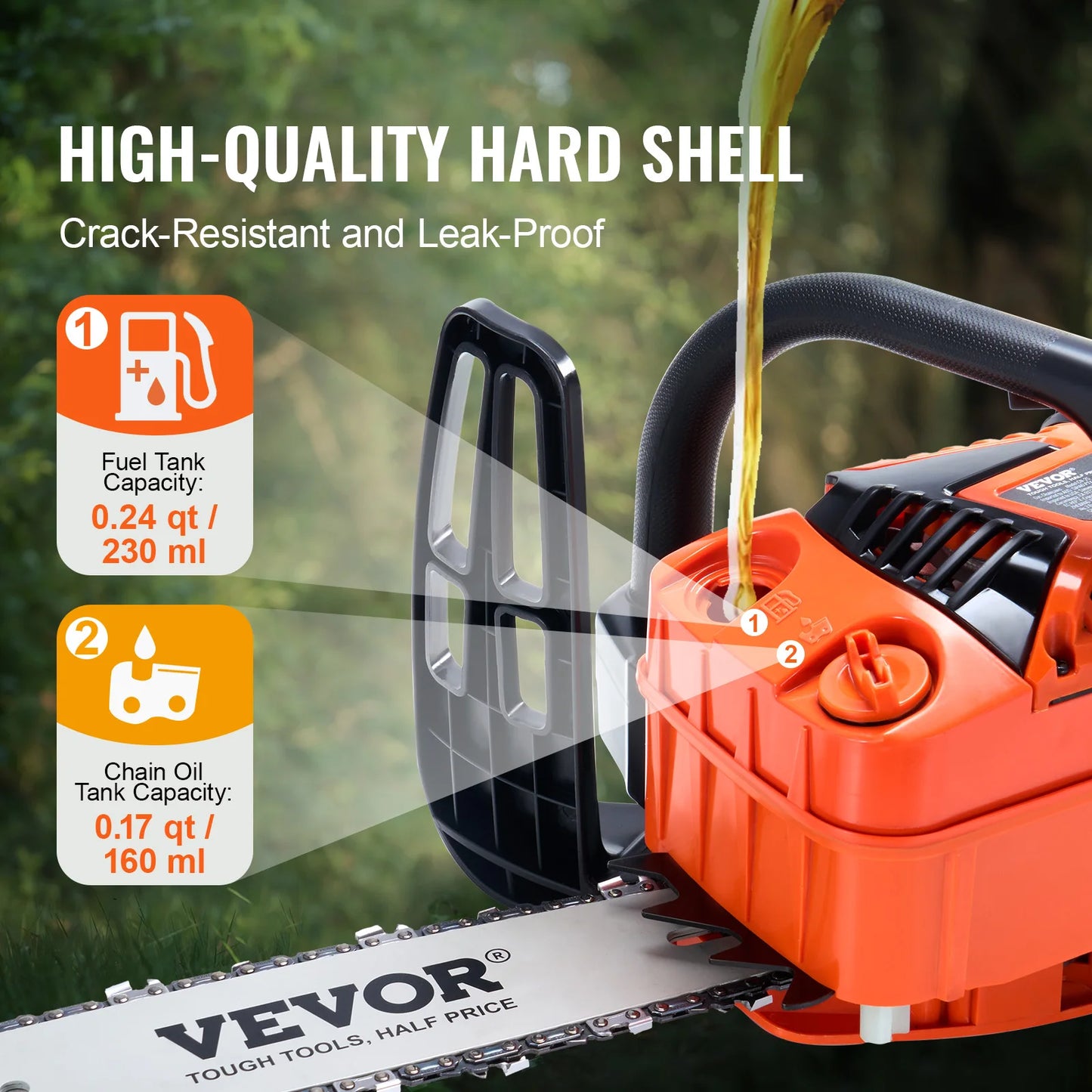 SucceBuy Gas Chainsaw Gasoline Powered Chain Saw Handheld Cordless Petrol Chainsaws for Tree Wood Branch Cutting&Tree Trimming