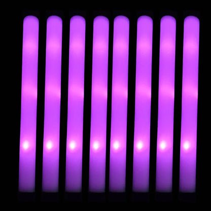 10/20/30/40/50/60pcs Customizable Colorful RGB LED Glow Sticks Glow Foam Stick Wedding Halloween Christmas Party Decoration