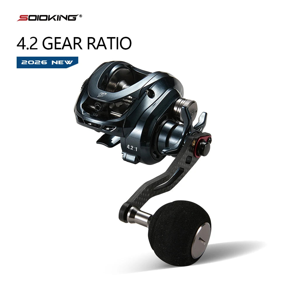 Soloking Arcrox BaitCasting Fishing Reel 4.2:1 Low Gear Ratio Saltwater Baitcasting reel 8KG Max Drag 8+1 Bearings Fishing Reels