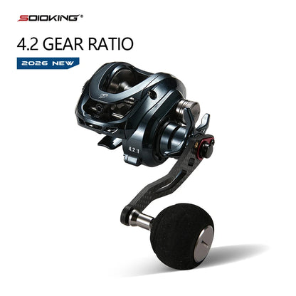 Soloking Arcrox BaitCasting Fishing Reel 4.2:1 Low Gear Ratio Saltwater Baitcasting reel 8KG Max Drag 8+1 Bearings Fishing Reels