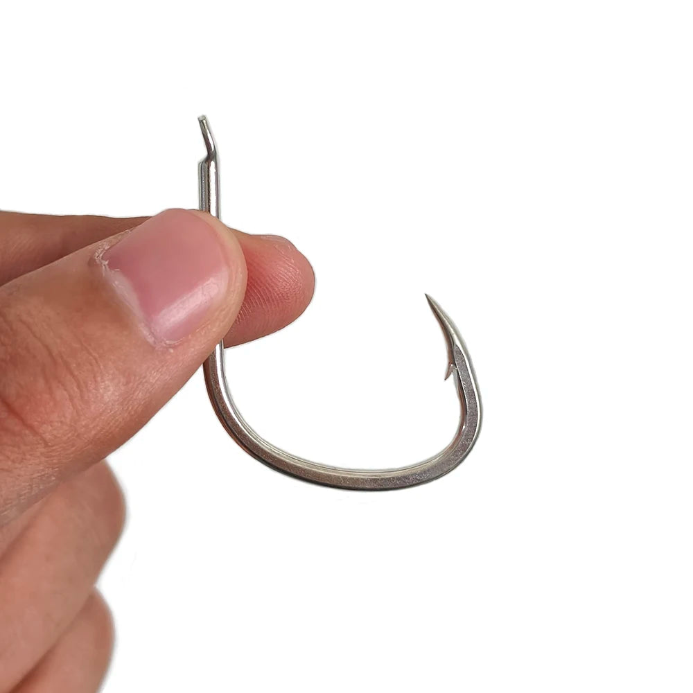 100pcs Saltwater Fishing Hooks Bright Tin Barbed Slow Jig Fishhooks Single Jigging Hook Sea Fishing Supplies Accessories Pesca