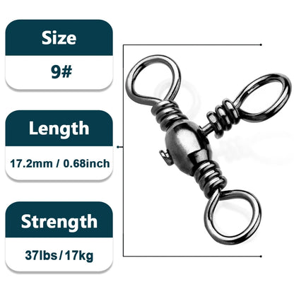 3 Way Swivels 25~50Pcs Swivels Fishing Tackle Catfish Tackle Stainless Brass Catfish Surf Rigs Saltwater Fishing Barrel Swivels