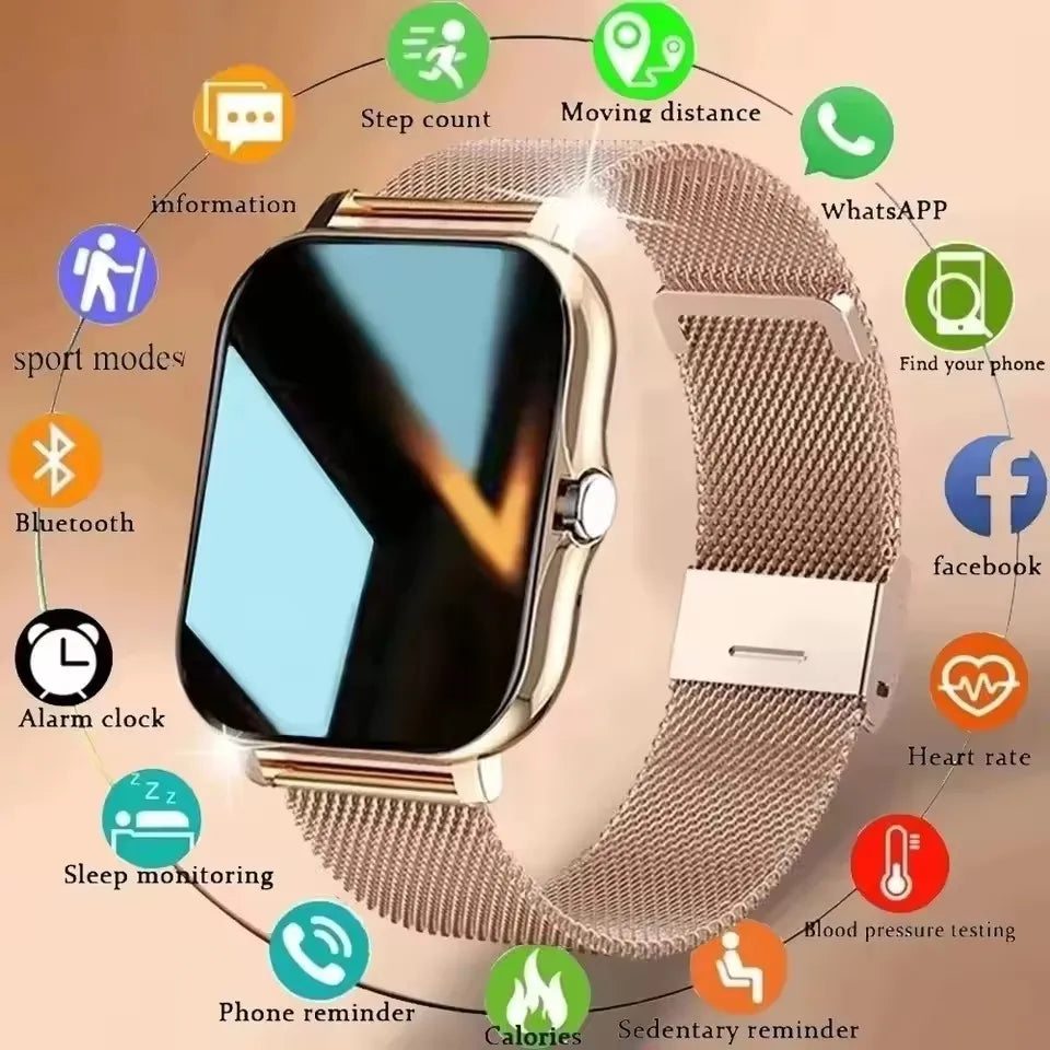 New Smart Watch Android IOS Phone 1.44‘’ Color Screen Bluetooth Call Blood Oxygen/Pressure Monitoring Smart Watch Women Men ht30