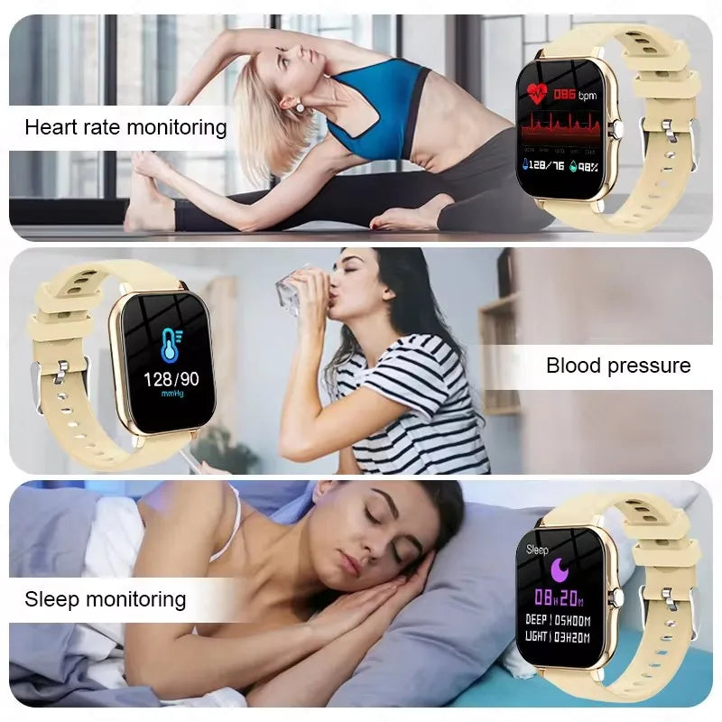 New Smart Watch Android IOS Phone 1.44‘’ Color Screen Bluetooth Call Blood Oxygen/Pressure Monitoring Smart Watch Women Men ht30