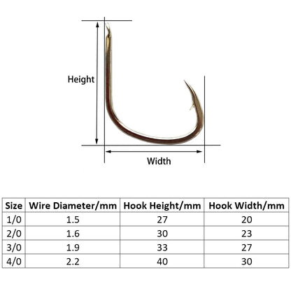 100pcs Saltwater Fishing Hooks Bright Tin Barbed Slow Jig Fishhooks Single Jigging Hook Sea Fishing Supplies Accessories Pesca