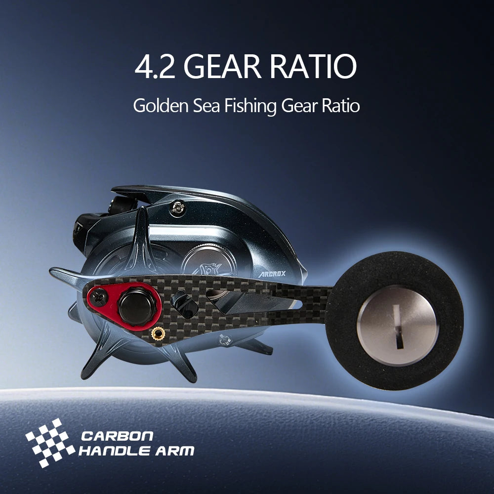 Soloking Arcrox BaitCasting Fishing Reel 4.2:1 Low Gear Ratio Saltwater Baitcasting reel 8KG Max Drag 8+1 Bearings Fishing Reels
