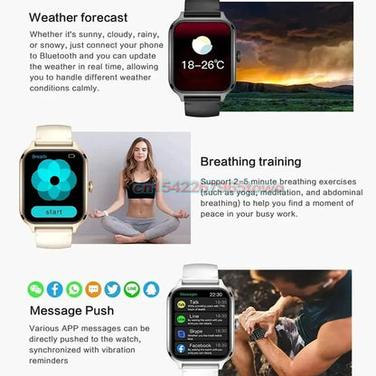 Smart Watch For Android IOS Watches 1.83inch HD Display Bluetooth Call Message Alert Music Sports Mode Smartwatch Men Women Ht30