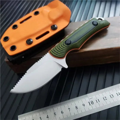 BM 15017 Two-tone G10 Handle 8Cr13Mov Blade Fixed Blade Straight Knife Outdoor Hunting Self-defense EDC with Sheath Knives