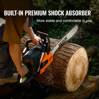 SucceBuy Gas Chainsaw 58CC 20" 3.22HP Handheld Cordless Petrol Chainsaws for Tree Wood Branch Farm  Ranch Forest Cutting Use