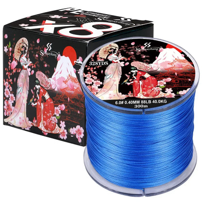 Sougayilang Braided Fishing Line X8 100/300 Drag 22~88LB Multifilament Japanese PE Line for Bass Pike Carp Fishing Accessories