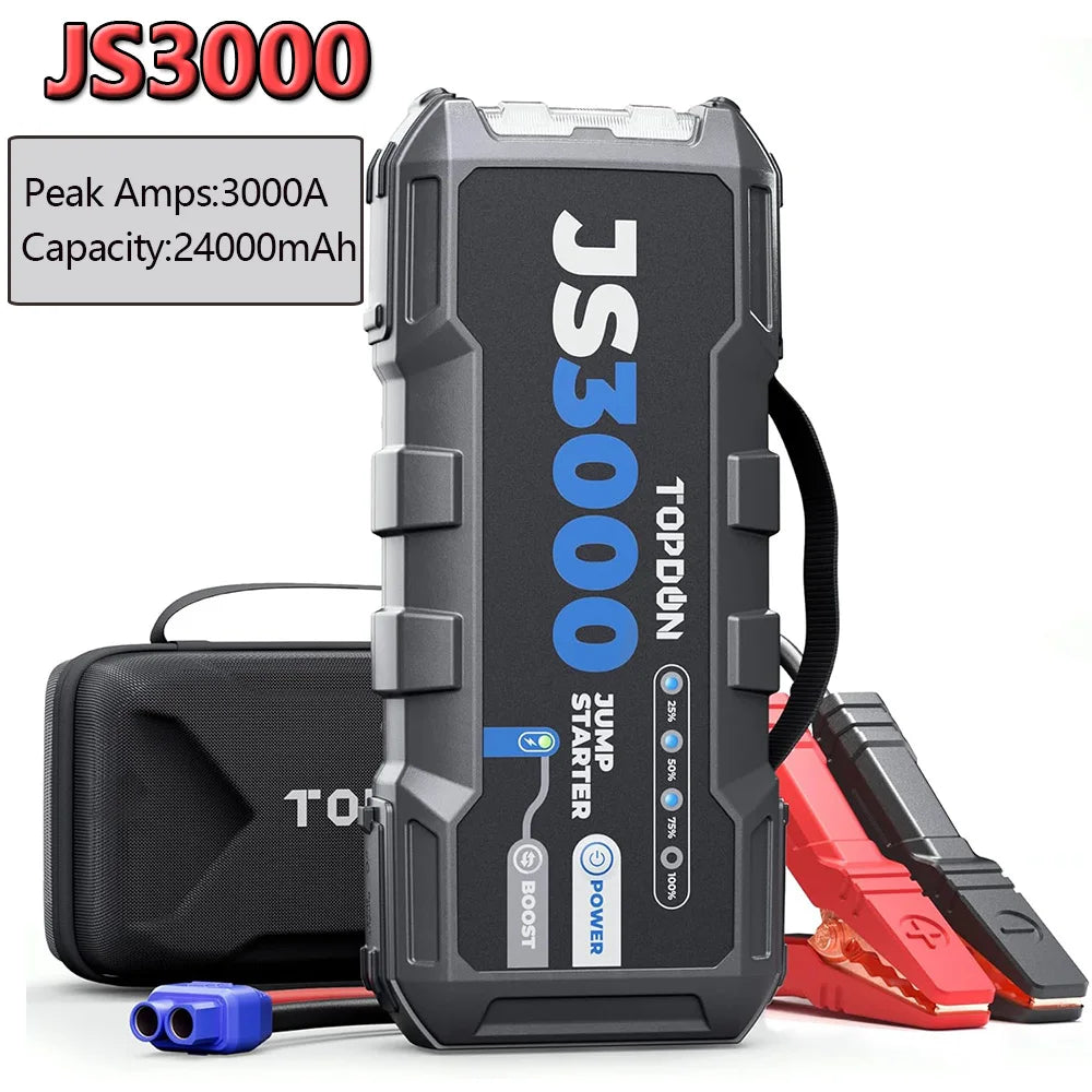 Topdon Jump Starter JS3000/JS2000Pro 3000A/2500A/1500A/1200A Power Bank 12V Car Starting Device  for Booster TOPDON JS 3000