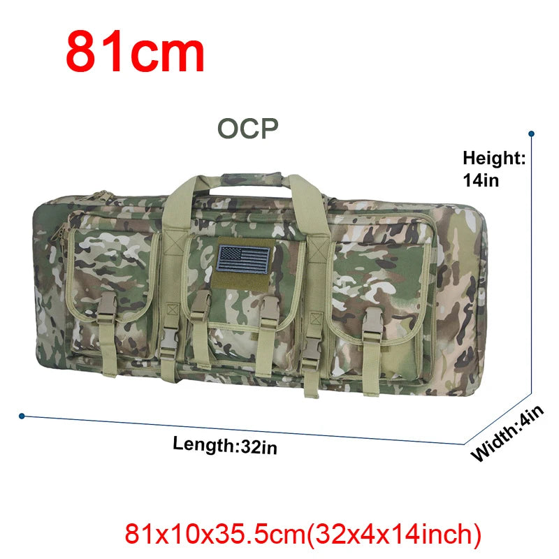 32 38 42 48 inch Tactical Double Rifle Case Molle Rifle Bag Sniper Airsoft Gun Case Backpack Hunting Gun Holster