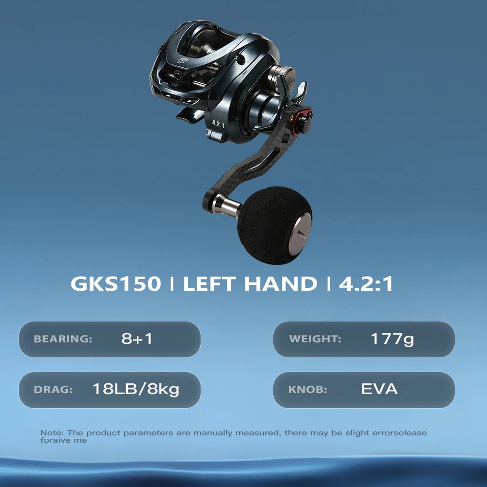 Soloking Arcrox BaitCasting Fishing Reel 4.2:1 Low Gear Ratio Saltwater Baitcasting reel 8KG Max Drag 8+1 Bearings Fishing Reels