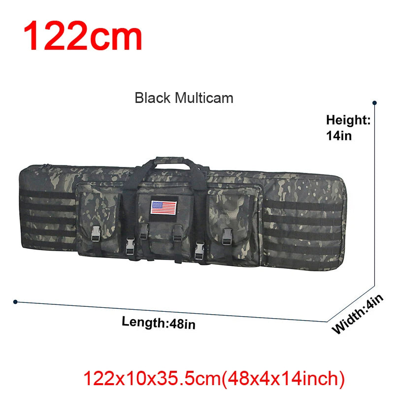 32 38 42 48 inch Tactical Double Rifle Case Molle Rifle Bag Sniper Airsoft Gun Case Backpack Hunting Gun Holster