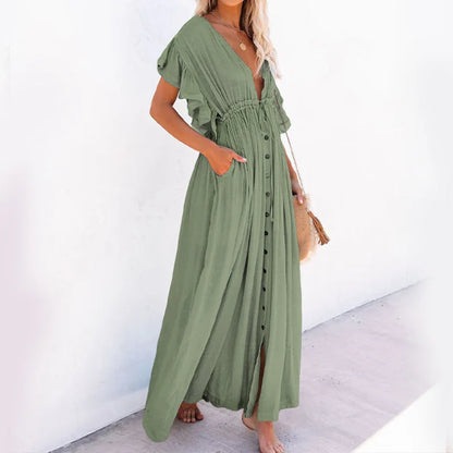 Sexy Bikini Cover-ups Long White Tunic Casual Summer Beach Dress Elegant Women Clothing Beach Wear Swim Suit Cover Up Q1982