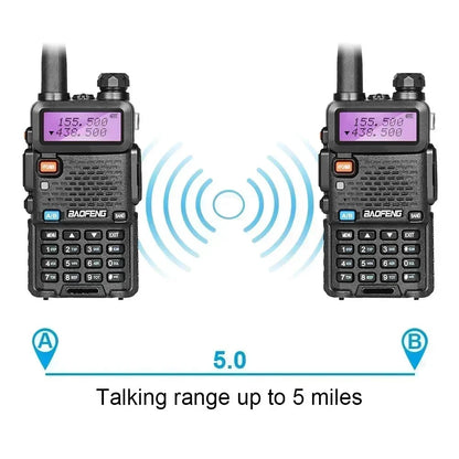 2pcs BAOFENG  5W 8W High Power Dual Band Two Way Radio Long Range Handheld Portable Walkies Talkies For Hunting