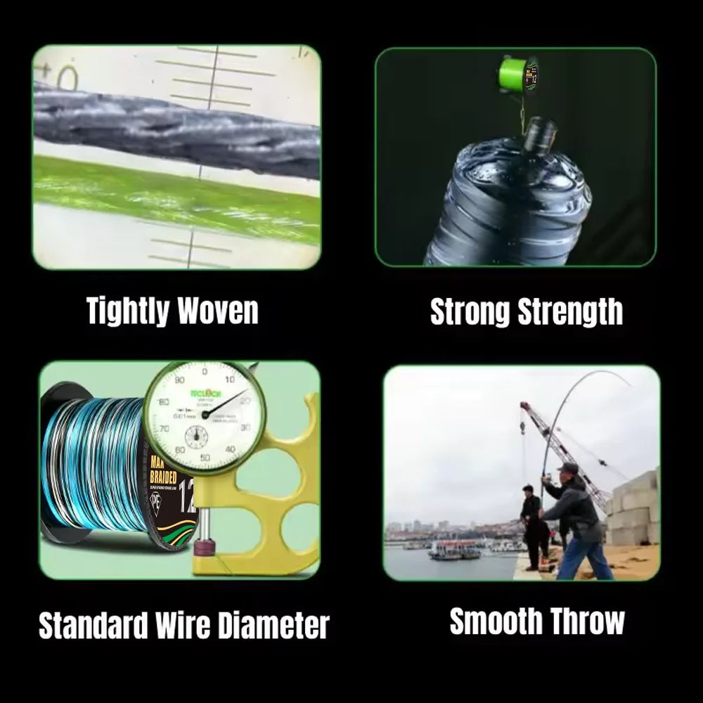 VIKINGAR 1000M 12 Strands Braided Fishing Line Super Strong Japan Multifilment PE Line Durable X12 300M 500M Carp Fishing Line
